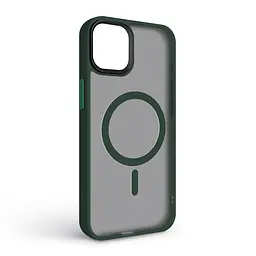 Чехол для Apple iPhone 15 Plus, Uniq MagCase, зеленый, противоударный, панель-накладка с MagSafe, ударопрочный TPU+PC, с магнитом MagSafe, поддержка полноценной беспроводной зарядки, ArmorStandart (ARM75323) - мініатюра 2