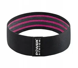 Тканева гумка для фітнесу та спорту Power System PS-4091 Booty Band LVL 1 Black/Pink (d_64 см. 18-23 кг) (4091PI-0) - мініатюра 3