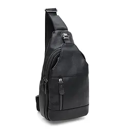 Чоловічий рюкзак шкіряний через плече Keizer K11802bl-black