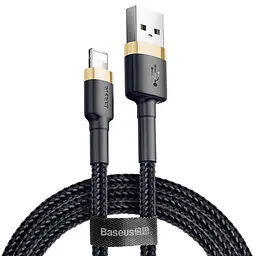 Дата кабель Baseus Cafule USB to Lightning 2.4A (1m) (CALKLF-B) Золотий/Чорний