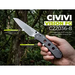 Ніж складаний туристичний Civivi Vision FG, (9 см) Nitro-V / Lexan прозорий - мініатюра 10