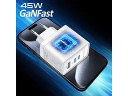 Мережевий зарядний пристрій Promate PowerPort-45W White (powerport-45.white) - мініатюра 2
