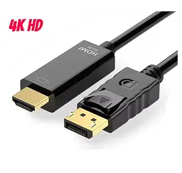 Адаптер-кабель для комп’ютера та монітора DP to HDMI Cable 1.8 м (4K HD) - мініатюра 2