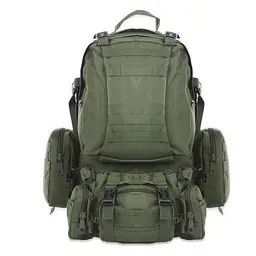 Рюкзак тактичний військовий з підсумками Tactical Backpack B08 55 л, олива - мініатюра 2