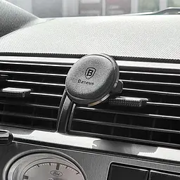 Автотримач магнітний Baseus Magnetic Air Vent OS with cable clip (C40141201113-00) Black - мініатюра 5