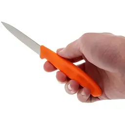 Ніж Victorinox серрейторне лезо 8.5 см нержавіюча сталь універсальний помаранчевий - мініатюра 4