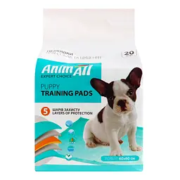 Пелюшки для собак та цуценят AnimAll Puppy Training Pads 60х60 см 20 шт. - мініатюра 2