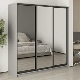 Шафа-купе тридверна MebelStar Комбо BG 3 Дзеркала 200x60x210 см Сіра мишка (MBS-9380)