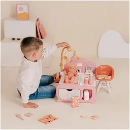 Ігровий центр Smoby Toys Бебi Ньорс. Дитяча кімната зі звуковим ефектами та аксесуарами терракотова пудра (7600220393) - мініатюра 5