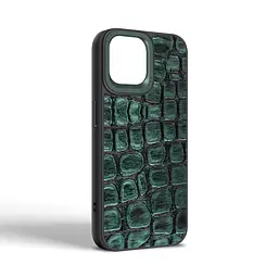 Кожаный чехол для Apple iPhone 15, Harder Kaiju Skin, зеленый, термополиуретан ТПУ + экокожа с эффектом текстуры монстра, панель, защита корпуса, противоударный, микрофибра, рамка вокруг камеры, защита всего корпуса, (ARM76834) - мініатюра 2