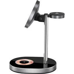 Бездротовий зарядний пристрій WiWU Wi-W003 3 в 1 Wireless Charger with MagSafe Black [97684] - мініатюра 6