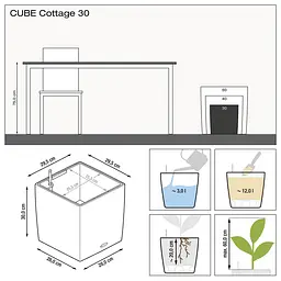 Вазон Lechuza Cottage Cube, 12 л, мокко (15375) - мініатюра 4