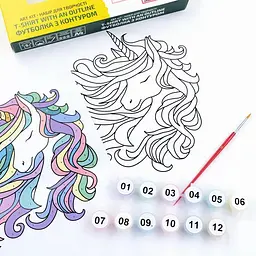Набір футболка-розмальовка Rosa Talent Unicorn бавовна 100% розмір S  - мініатюра 2