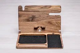 Дерев'яний органайзер з бездротовою зарядкою ecoWalnut 300x231x210 мм