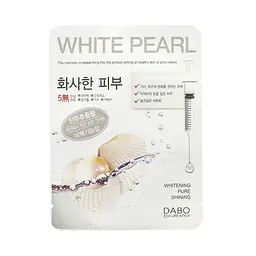 Маска тканинна для обличчя Dabo First Solution Mask Pack White Pearl з екстрактом білих перлин