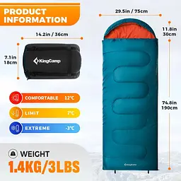 Спальний мішок KingCamp Tigris 250 Peacock-Blue (2248.65.63) [169548] - мініатюра 7
