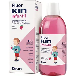 Ополіскувач для ротової порожнини KIN Fluor Infantil дитячий полуниця 500 мл
