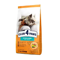 Сухий корм для стерилізованих котів Club 4 Paws Sterilized із лососем 14 кг B4631501