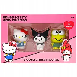 Фігурка Hello Kitty та її друзі (Хелло Кітті, Куромі, Кероппі), набір із 3 гумок - мініатюра 2