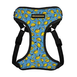 Шлея для собак Bronzedog Sport Лимони S 16х14х2 см блакитна - мініатюра 2