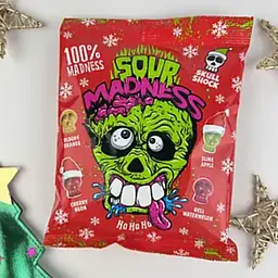 Новорічні кислі льодяники Sour Madness Winter Edition у вигляді черепа 150г - мініатюра 6