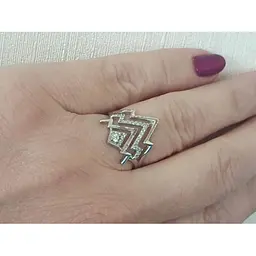 Срібне кільце Харківська ювелірна фабрика з фіанітами. 500187-Р 16,5 - мініатюра 3
