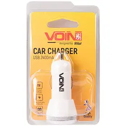 Автомобільний зарядний пристрій Voin 2USB 12/24V - 5V 2.4A (C-2402W) - мініатюра 2