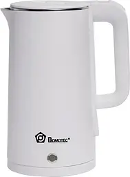 Електрочайник Domotec MS-5028 1500Вт Нержавіюча сталь/Пластик дисковий чайник 2л Білий - мініатюра 5