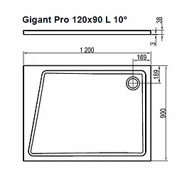 Душовий піддон Ravak Gigant Pro 120x90 L 10° XA05G70101L - мініатюра 5