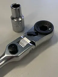 Тріскачка міні 1/4" з шарніром Toptul 60 зубців (ісп. з FTDF0810) CHEV0811 - мініатюра 6