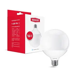 Лампа світлодіодна G110 16W 4100K 220V E27 MAXUS