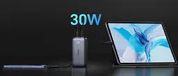 Зовнішній акумулятор - скозна зарядка 2-стороння Ugreen PB501 10000mAh 30W Two-way білий - мініатюра 3