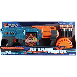 Іграшковий кулемет Turbo Attack Force з барабаном та м'якими набоями 24 шт. (ВТ339) - мініатюра 2
