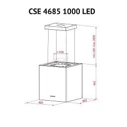 Витяжка острівна Perfelli CSE 4685 I 1000 LED - мініатюра 11