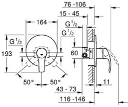 Змішувач прихованого монтажу Grohe Eurosmart NEW 33556002, Хром - мініатюра 2