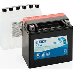 Акумулятор автомобільний EXIDE AGM 12Ah (+/-) (200EN) (ETX14-BS)