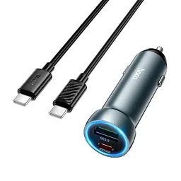 Адаптер автомобільний Hoco Prosperous dual port Car charger Z54A (Type-C to Type-C set) |1USB/1Type-C, PD/QC, 48W/3A|