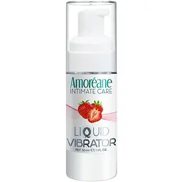 Рідкий вібратор Amoreane Strawberry з ароматом полуниці 30 мл