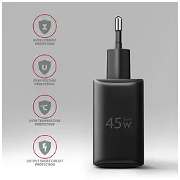 Зарядний пристрій AXAGON 1xUSB QC4.0 + 1xUSB-C PD45W PPS black (ACU-PQ45) - мініатюра 7