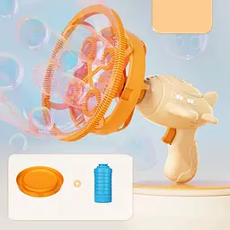 Пістолет для мильних бульбашок H035 Bubble Gun з пропелером 2in1 + bottle 250ml Biege - мініатюра 2
