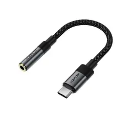 Аудіокабель ACEFAST J12 Type-C to 3.5mm female, nylon braid, 0,15m, Чорний - мініатюра 3
