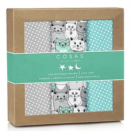 Багаторазові пелюшки дитячі MINT CATS 3шт COSAS (4822052032169)