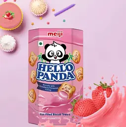 Печиво Meiji Hello Panda Biscuits Strawberry 42г - мініатюра 3