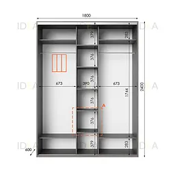 Шафа-купе Idea серія 2 180 x 60 x 240 см Венге темний - мініатюра 2