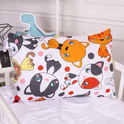 Набір антиалергенний MirSon зима Kids Time 20-0035 Colored kittens 140x205 см бавовна: ковдра з подушкою (2200009665202) - мініатюра 8