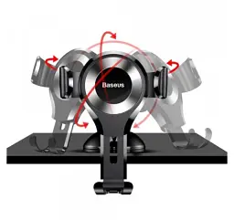 Автомобільний тримач холдер Baseus Osculum Type Gravity Car Mount SUYL-XP0S Black-Silver - мініатюра 4
