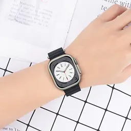 Ремінець силіконовий Hoco iWatch WA12 marine double buckle 42/ 44/ 45/ 49mm midnight синій - мініатюра 2