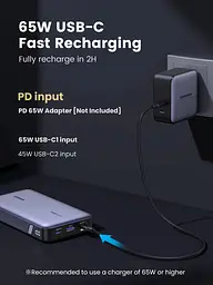 УМБ Ugreen 25000mAh 145W PB205 2xUSB C+USB A, PD3.0+QC3.0, наскрізне живлення 65Вт - мініатюра 6