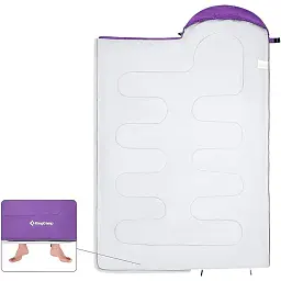 Спальний мішок KingCamp Oasis 250 Comf +12°C / Lim +7°C / Extr -3°C Purple - мініатюра 3
