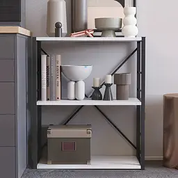 Етажерка 3/60 Ferrum-decor Серії Коннект 75x60x28 чорний ДСП Білий 16мм (FRD-104254)